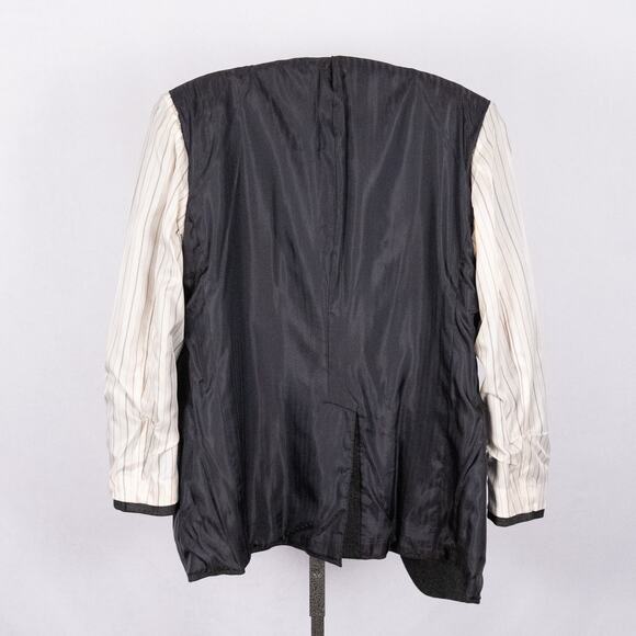 Men's Classic Wool Cashmere Blazer Sport Coat Size 46L Gray Herringbone Woolmark - Picture 8 of 13